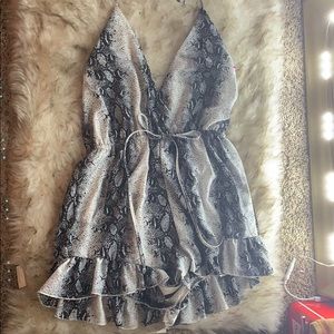 Snakeskin triangle romper